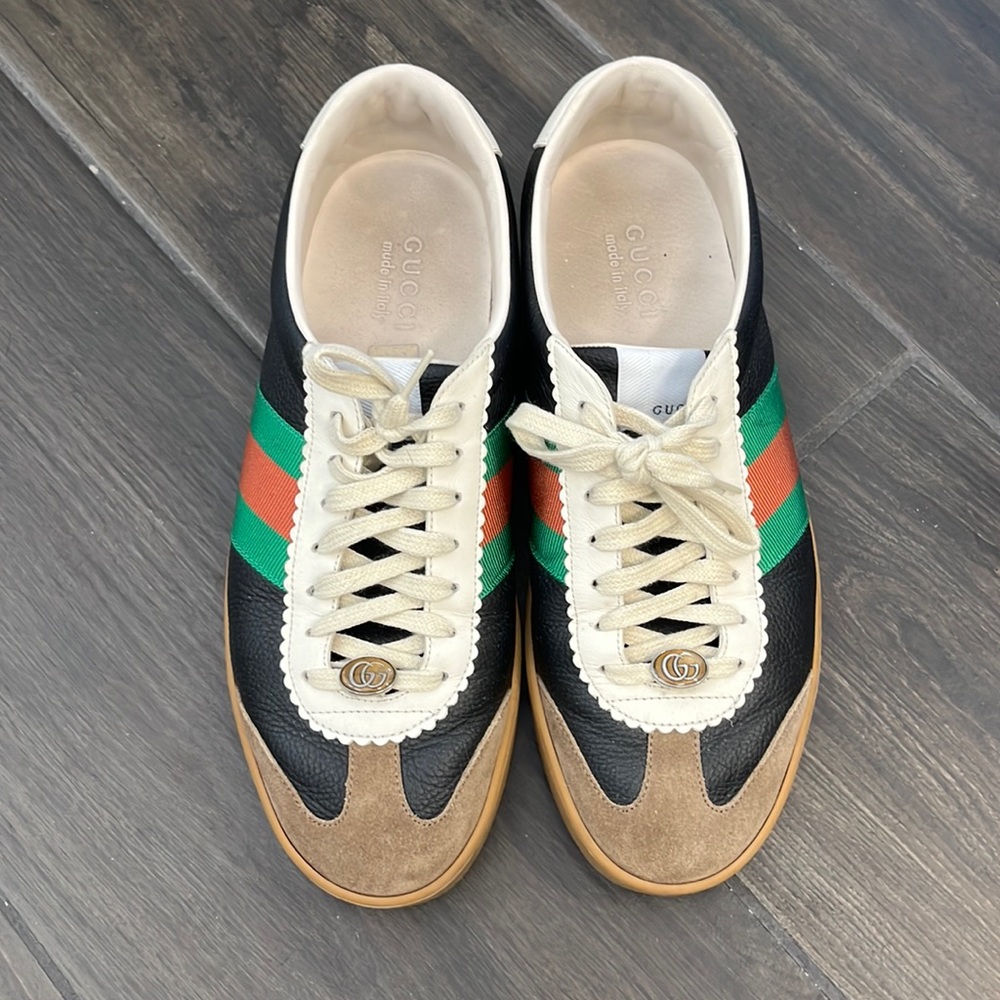 Gucci Men’s suede leather web ‘multi-color’
